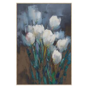 CUADRO FLORES 80% PINTADO A MANO 83x4x123 CM