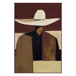 CUADRO SOMBRERO 80% PINTADO A MANO 83x4x123 CM