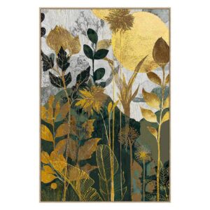 CUADRO FOIL DORADO FLORES CON MARCO 83x4x123 CM