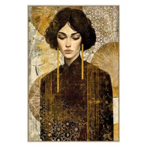 CUADRO FOIL DORADO SEÑORA CON MARCO 83x4x123 CM