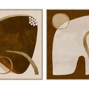 SET2 CUADROS 80% PINTADO A MANO 63x4x83 CM