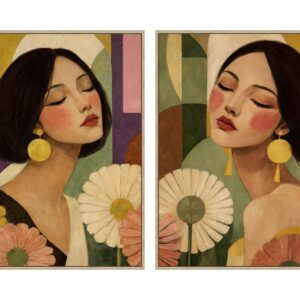 SET2 CUADROS 80% PINTADO A MANO 63x4x83 CM
