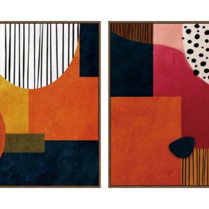 SET2 CUADROS 80% PINTADO A MANO 63x4x83 CM