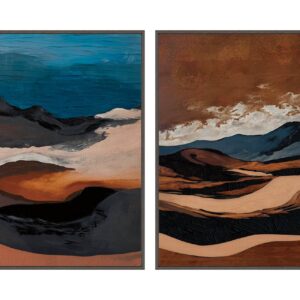 SET2 CUADROS 80% PINTADO A MANO 63x4x83 CM