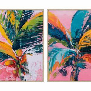 SET2 CUADROS 80% PINTADO A MANO 63x4x83 CM