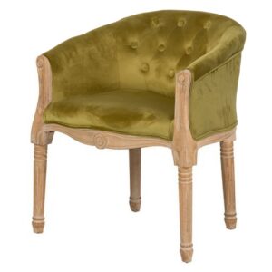 BUTACA VELVET CAPITONE PATAS MADERA 61x61x71 CM