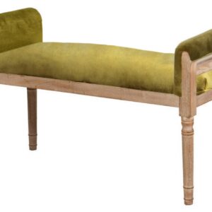 PIE DE CAMA VELVET PATAS DE MADERA 108x41x59 CM