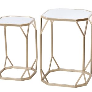 SET 2 MESAS METAL 39x39x58 / 32x32x51 CM