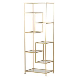 ESTANTERIA METAL DORADA BALDAS CRISTAL 60x42x174CM
