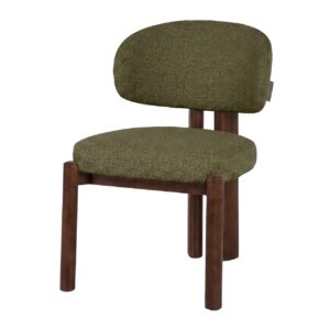 SILLA CHENILLA VERDE MADERA ROBLE 53x61x84 CM
