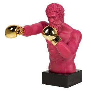 BOXEADOR RESINA METAL FUCSIA 33x56x56 CM