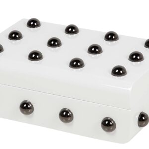 CAJA MDF ZINC TACHUELAS BLANCA 24x16x8 CM