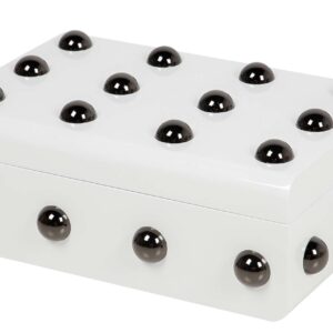 CAJA MDF ZINC TACHUELA BLANCA 32x22x12 CM