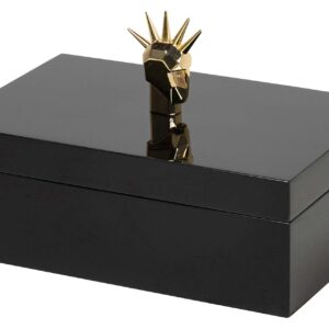 CAJA MDF ZINC LACADA NEGRA 28x18x18 CM
