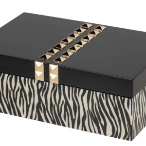 CAJA MDF ZINC NEGRO BLANCO 28x18x10 CM