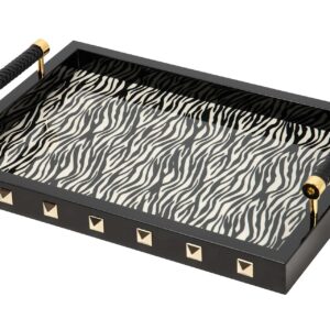 BANDEJA MDF ZINC BLANCO NEGRO 45x33x9 CM