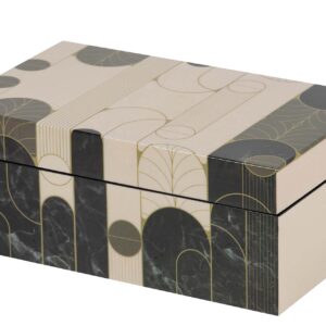 CAJA MDF PU BEIGE NEGRO 20x12x8 CM