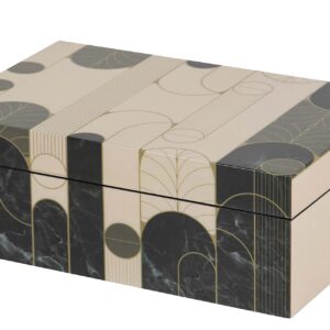 CAJA MDF ZINC BEIGE NEGRO 28x18x10 CM