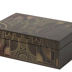 CAJA MDF ZINC NEGRO DORADO 20x12x8 CM