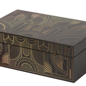 CAJA MDF ZINC NEGRO DORADO 28x18x10 CM