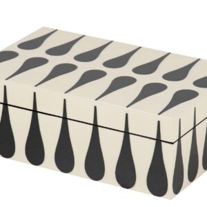 CAJA MDF LACADA NEGRO BLANCO 20x12x8 CM
