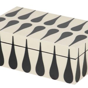 CAJA MDF LACADA NEGRO BLANCO 28x18x10 CM