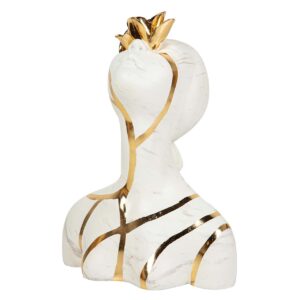 FIGURA MUJER RESINA BLANCO 42x25x55 CM