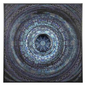 CUADRO MANDALA CON MARCO MADERA 173x4x173 CM