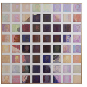 CUADRO MUJER CUADRICULA CON MARCO 115x4x115 CM