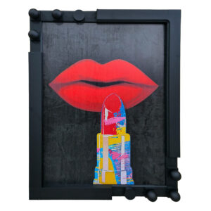 CUADRO BOCA DE ARTE CON MARCO 60x4x80 CM