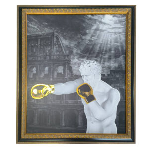 CUADRO GLADIADOR DORADO CON MARCO 100x5x120 CM