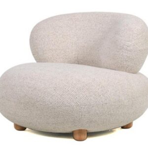 SILLON CHENILLA BEIGE MDF 93x93x79 CM