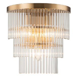 APLIQUE PARED CRISTAL METAL DORADO 33x17x34 CM