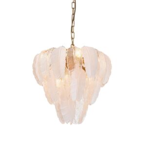 LAMPARA TECHO CRISTAL METAL DORADO 46x46x42 CM