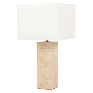 LAMPARA DE SOBREMESA MARMOL TRAVERTINO 35x35x71 CM