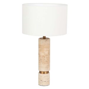 LAMPARA DE SOBREMESA MARMOL TRAVERTINO 41x41x73 CM