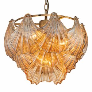 LAMPARA TECHO CRISTAL METAL DORADO 47x47x42 CM