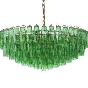 LAMPARA TECHO CRISTAL METAL VERDE 90x90x35 CM