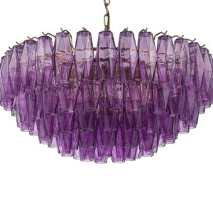 LAMPARA TECHO CRISTAL METAL MORADO 70x70x32 CM