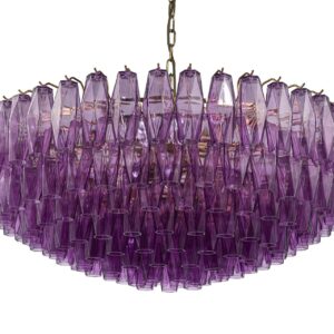 LAMPARA TECHO CRISTAL METAL MORADO 90x90x35 CM