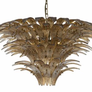 LAMPARA TECHO CRISTAL METAL DORADO 80x80x41 CM