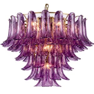 LAMPARA TECHO CRISTAL METAL MORADA 72x72x53 CM