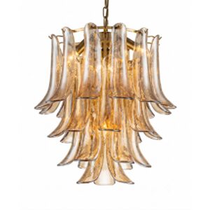LAMPARA TECHO CRISTAL METAL AMBAR 52 x 52 x 55 CM