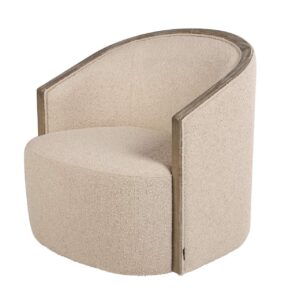 SILLON GIRATORIO MADERA FRESNO BEIGE 75x75x76 CM