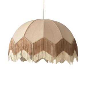 LAMPARA DE TECHO LINO FLECOS MARRON 52x52x44 CM