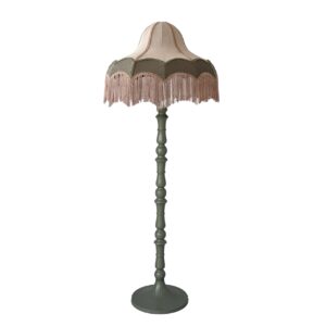 LAMPARA DE SUELO LINO FLECOS VERDE 50x50x130 CM
