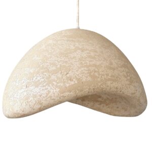 LAMPARA DE TECHO PAPEL MACHE BEIGE 60x43x36 CM