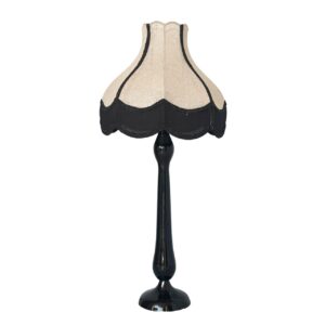 LAMPARA DE SUELO LINO FLECOS NEGROS 38x38x85 CM