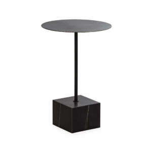 Mesa Auxiliar 41x40x61 Metal/Mármol -- Negro/Dorado