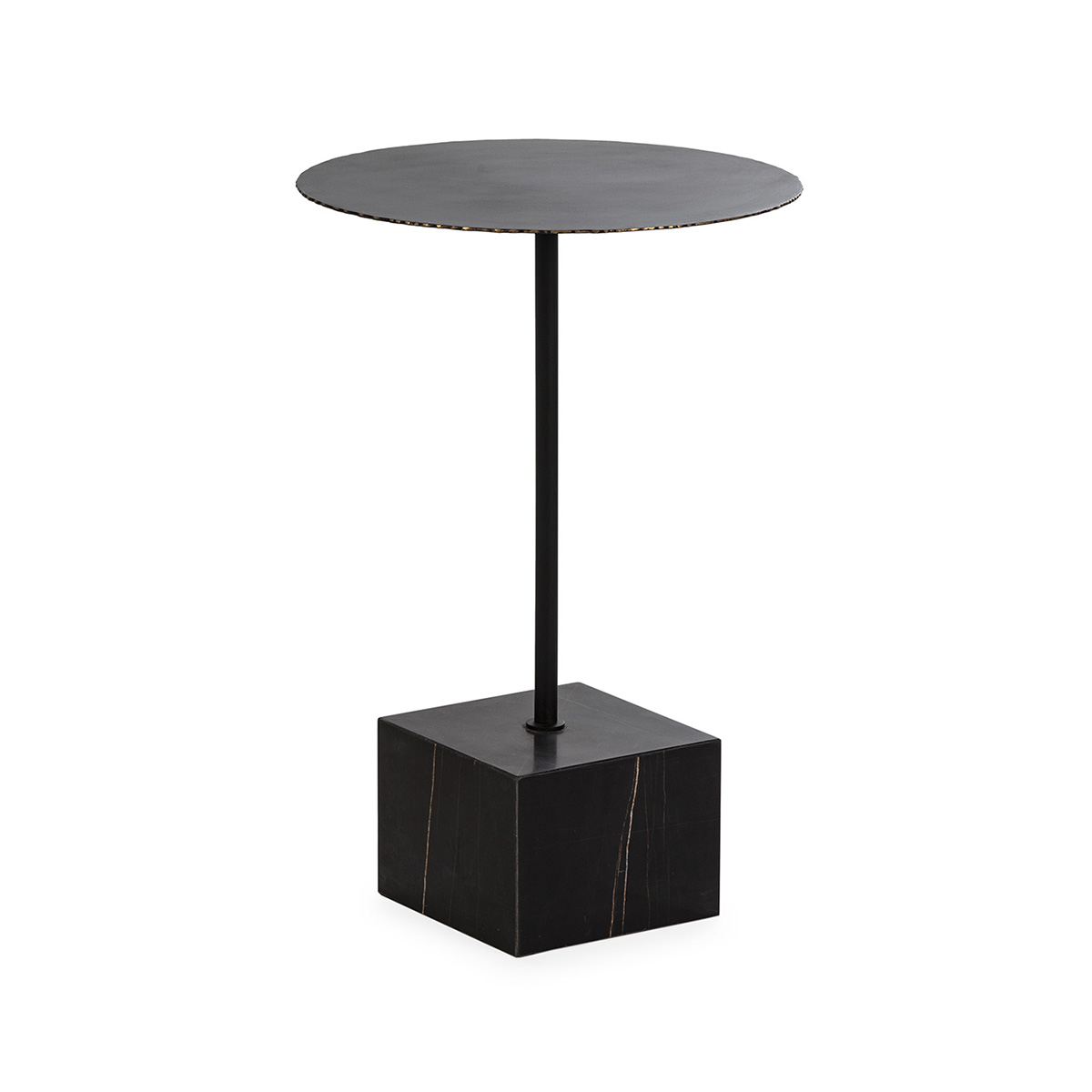 Mesa Auxiliar 41x40x61 Metal/Mármol -- Negro/Dorado